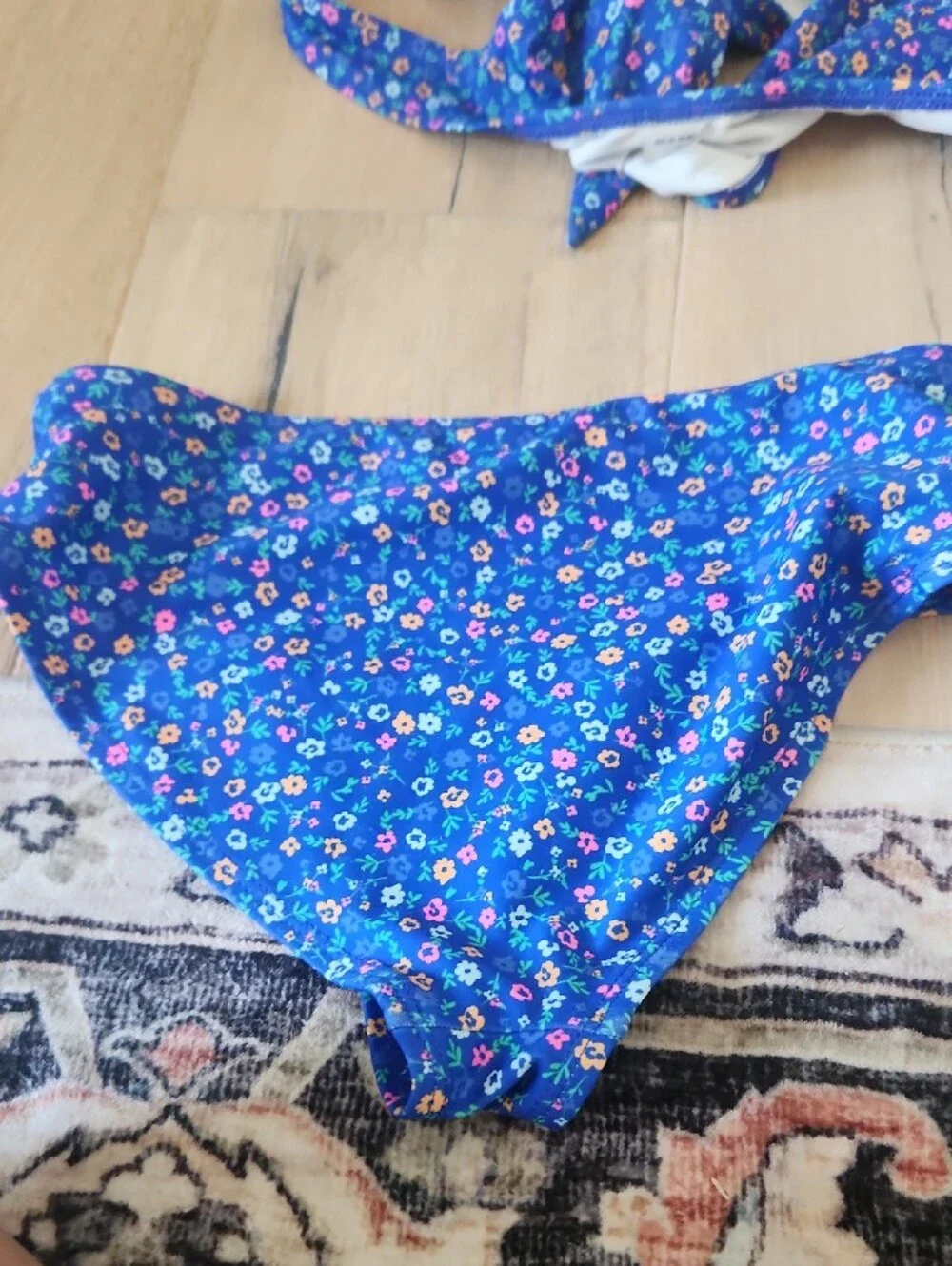 Girls' Blue Floral Two-Piece Swim Set